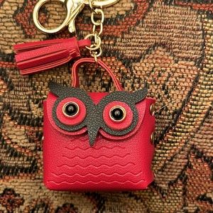 PU Leather Owl Decor Coin Purse/Keychain